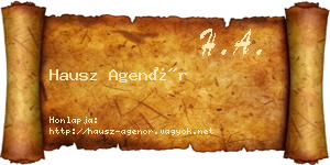 Hausz Agenór névjegykártya